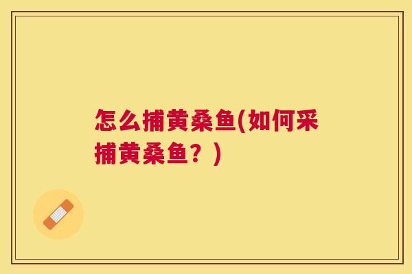 怎么捕黄桑鱼(如何采捕黄桑鱼?) 怎么捕黄桑鱼(如何采捕黄桑鱼?)