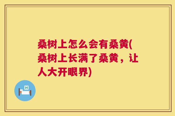桑树上怎么会有桑黄(桑树上长满了桑黄,让人大开眼界) 桑树上怎么会有桑黄(桑树上长满了桑黄,让人大开眼界)