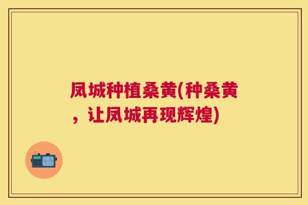 凤城种植桑黄(种桑黄,让凤城再现辉煌) 凤城种植桑黄(种桑黄,让凤城再现辉煌)