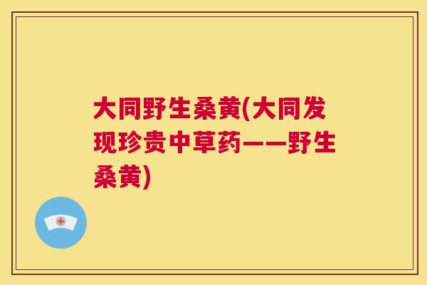 大同野生桑黄(大同发现珍贵中草药——野生桑黄)