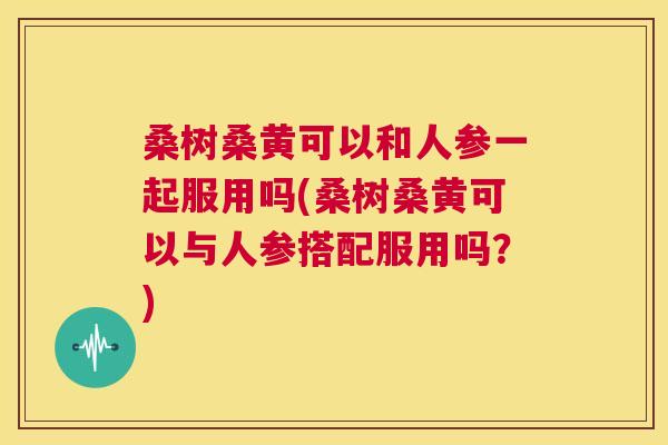 桑树桑黄可以和人参一起服用吗(桑树桑黄可以与人参搭配服用吗?) 桑树桑黄可以和人参一起服用吗(桑树桑黄可以与人参搭配服用吗?)