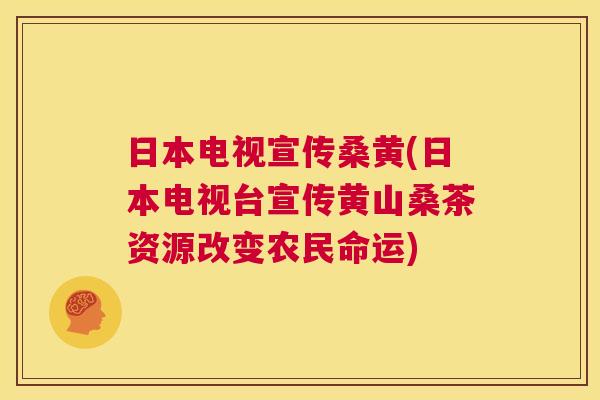 日本电视宣传桑黄(日本电视台宣传黄山桑茶资源改变农民命运) 日本电视宣传桑黄(日本电视台宣传黄山桑茶资源改变农民命运)
