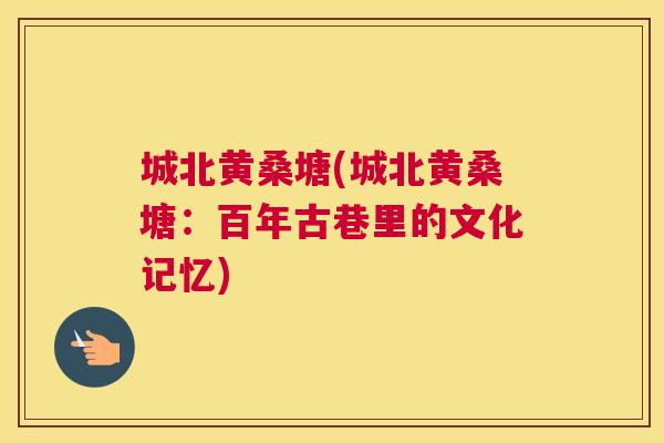 城北黄桑塘(城北黄桑塘:百年古巷里的文化记忆) 城北黄桑塘(城北黄桑塘:百年古巷里的文化记忆)