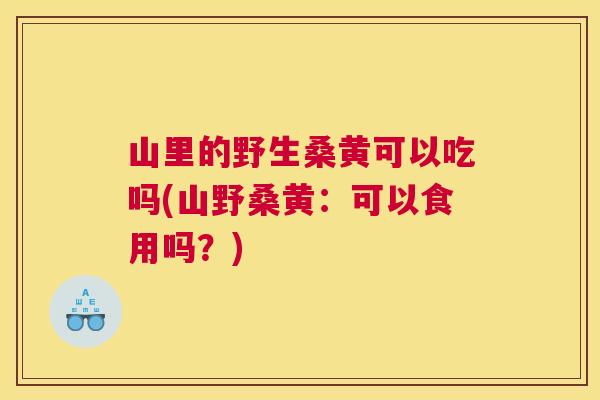 山里的野生桑黄可以吃吗(山野桑黄:可以食用吗?) 山里的野生桑黄可以吃吗(山野桑黄:可以食用吗?)