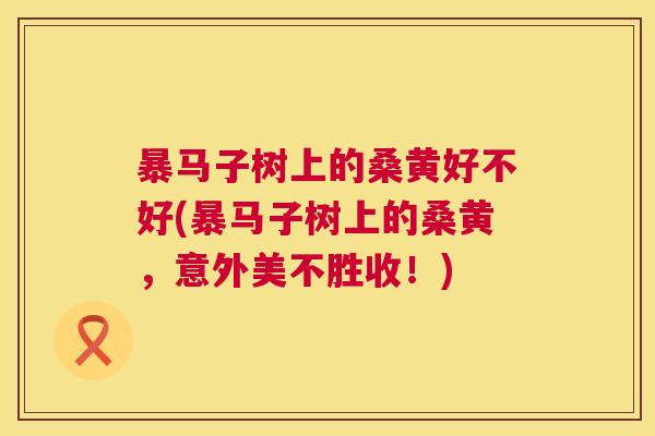 暴马子树上的桑黄好不好(暴马子树上的桑黄,意外美不胜收!) 暴马子树上的桑黄好不好(暴马子树上的桑黄,意外美不胜收!)