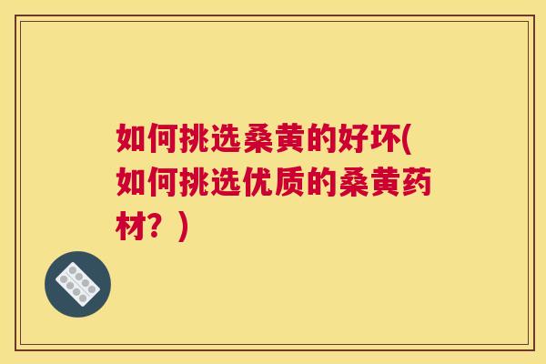 如何挑选桑黄的好坏(如何挑选优质的桑黄药材?) 如何挑选桑黄的好坏(如何挑选优质的桑黄药材?)