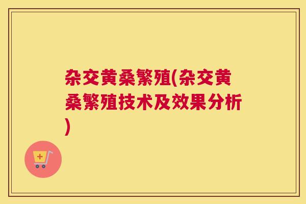 杂交黄桑繁殖(杂交黄桑繁殖技术及效果分析) 杂交黄桑繁殖(杂交黄桑繁殖技术及效果分析)