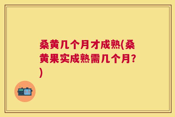 桑黄几个月才成熟(桑黄果实成熟需几个月?) 桑黄几个月才成熟(桑黄果实成熟需几个月?)