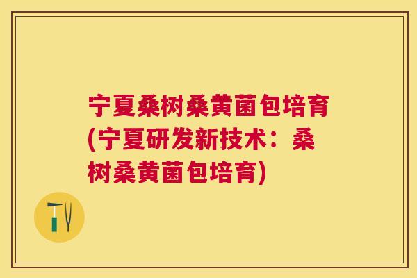 宁夏桑树桑黄菌包培育(宁夏研发新技术:桑树桑黄菌包培育) 宁夏桑树桑黄菌包培育(宁夏研发新技术:桑树桑黄菌包培育)