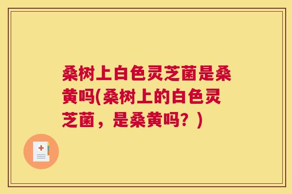 桑树上白色灵芝菌是桑黄吗(桑树上的白色灵芝菌,是桑黄吗?) 桑树上白色灵芝菌是桑黄吗(桑树上的白色灵芝菌,是桑黄吗?)
