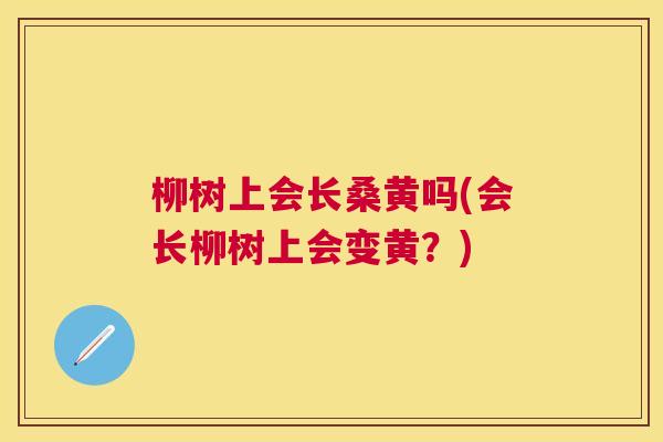 柳树上会长桑黄吗(会长柳树上会变黄?) 柳树上会长桑黄吗(会长柳树上会变黄?)