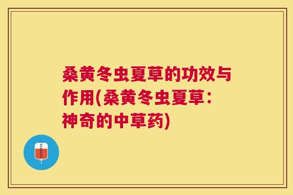 桑黄冬虫夏草的功效与作用(桑黄冬虫夏草：神奇的中草药)