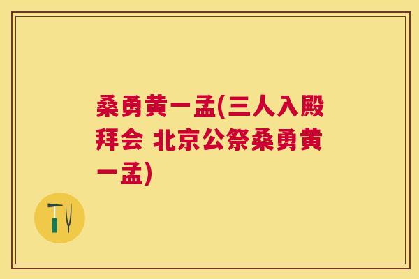 桑勇黄一孟(三人入殿拜会 北京公祭桑勇黄一孟) 桑勇黄一孟(三人入殿拜会 北京公祭桑勇黄一孟)