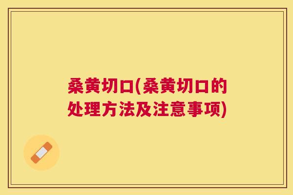桑黄切口(桑黄切口的处理方法及注意事项) 桑黄切口(桑黄切口的处理方法及注意事项)