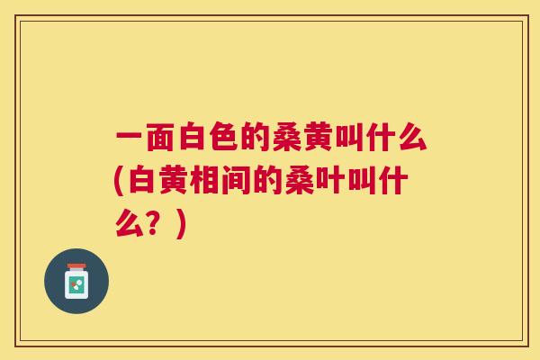 一面白色的桑黄叫什么(白黄相间的桑叶叫什么?) 一面白色的桑黄叫什么(白黄相间的桑叶叫什么?)