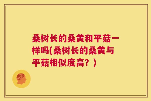 桑树长的桑黄和平菇一样吗(桑树长的桑黄与平菇相似度高?) 桑树长的桑黄和平菇一样吗(桑树长的桑黄与平菇相似度高?)