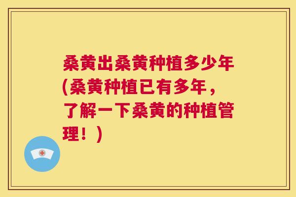 桑黄出桑黄种植多少年(桑黄种植已有多年,了解一下桑黄的种植管理!) 桑黄出桑黄种植多少年(桑黄种植已有多年,了解一下桑黄的种植管理!)