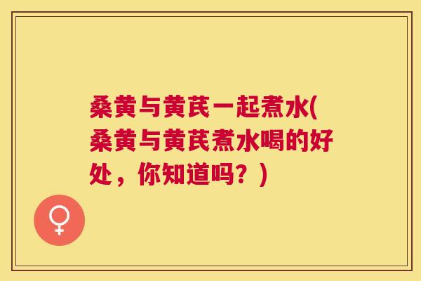 桑黄与黄芪一起煮水(桑黄与黄芪煮水喝的好处,你知道吗?) 桑黄与黄芪一起煮水(桑黄与黄芪煮水喝的好处,你知道吗?)