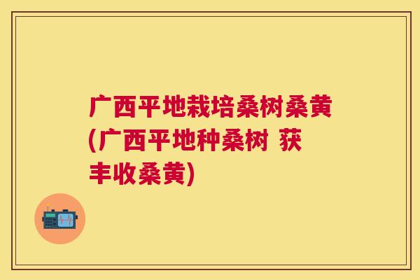 广西平地栽培桑树桑黄(广西平地种桑树 获丰收桑黄) 广西平地栽培桑树桑黄(广西平地种桑树 获丰收桑黄)