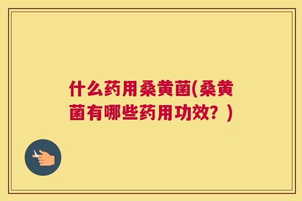 什么药用桑黄菌(桑黄菌有哪些药用功效？)