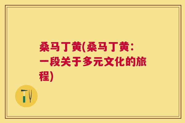 桑马丁黄(桑马丁黄:一段关于多元文化的旅程) 桑马丁黄(桑马丁黄:一段关于多元文化的旅程)