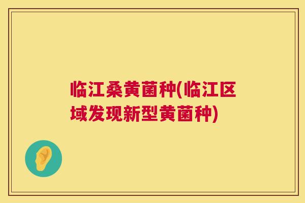 临江桑黄菌种(临江区域发现新型黄菌种) 临江桑黄菌种(临江区域发现新型黄菌种)
