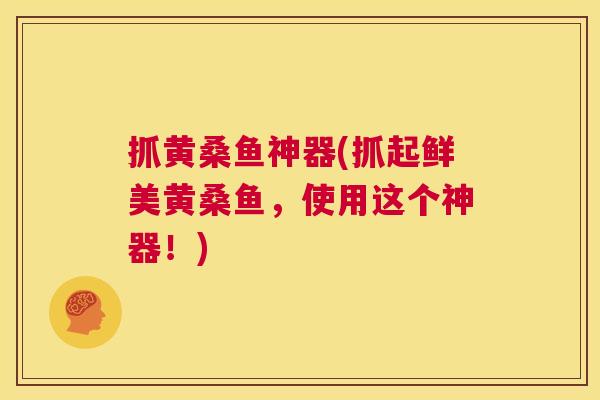 抓黄桑鱼神器(抓起鲜美黄桑鱼,使用这个神器!) 抓黄桑鱼神器(抓起鲜美黄桑鱼,使用这个神器!)