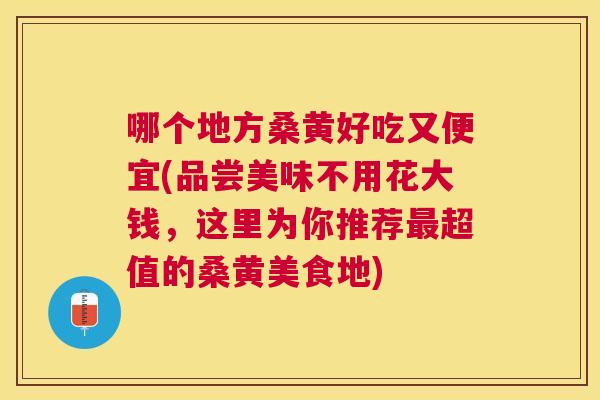 哪个地方桑黄好吃又便宜(品尝美味不用花大钱,这里为你推荐超值的桑黄美食地) 哪个地方桑黄好吃又便宜(品尝美味不用花大钱,这里为你推荐超值的桑黄美食地)