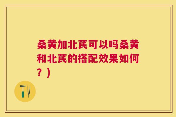 桑黄加北芪可以吗桑黄和北芪的搭配效果如何?) 桑黄加北芪可以吗桑黄和北芪的搭配效果如何?)