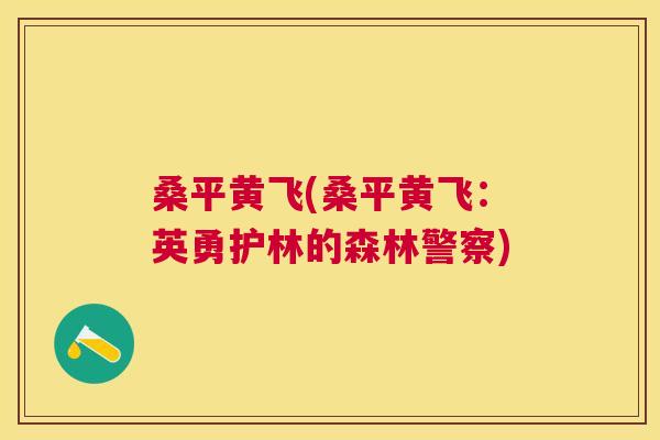 桑平黄飞(桑平黄飞:英勇护林的森林警察) 桑平黄飞(桑平黄飞:英勇护林的森林警察)