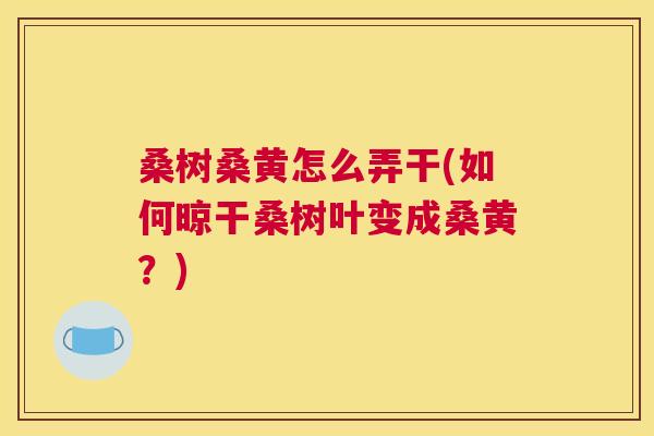 桑树桑黄怎么弄干(如何晾干桑树叶变成桑黄？)