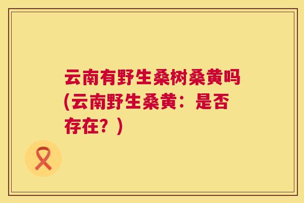 云南有野生桑树桑黄吗(云南野生桑黄:是否存在?) 云南有野生桑树桑黄吗(云南野生桑黄:是否存在?)