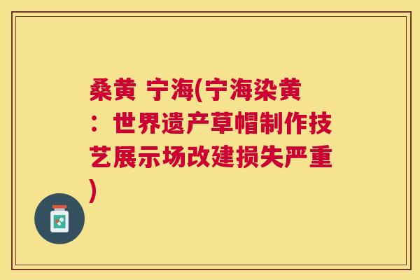 桑黄 宁海(宁海染黄:世界遗产草帽制作技艺展示场改建损失严重) 桑黄 宁海(宁海染黄:世界遗产草帽制作技艺展示场改建损失严重)