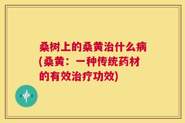 桑树上的桑黄什么(桑黄：一种传统药材的有效功效)