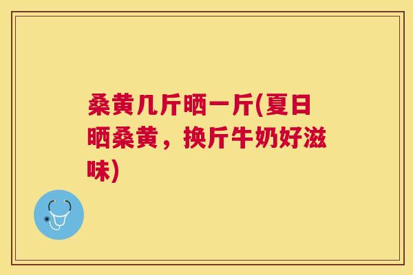 桑黄几斤晒一斤(夏日晒桑黄,换斤牛奶好滋味) 桑黄几斤晒一斤(夏日晒桑黄,换斤牛奶好滋味)