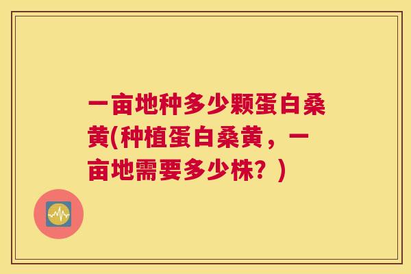 一亩地种多少颗蛋白桑黄(种植蛋白桑黄,一亩地需要多少株?) 一亩地种多少颗蛋白桑黄(种植蛋白桑黄,一亩地需要多少株?)