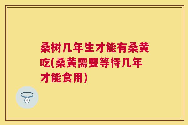 桑树几年生才能有桑黄吃(桑黄需要等待几年才能食用) 桑树几年生才能有桑黄吃(桑黄需要等待几年才能食用)