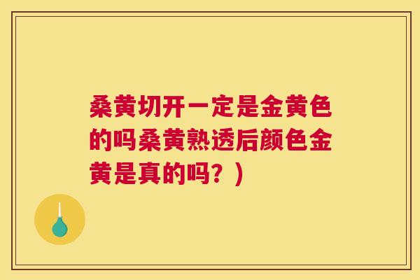 桑黄切开一定是金黄色的吗桑黄熟透后颜色金黄是真的吗?) 桑黄切开一定是金黄色的吗桑黄熟透后颜色金黄是真的吗?)