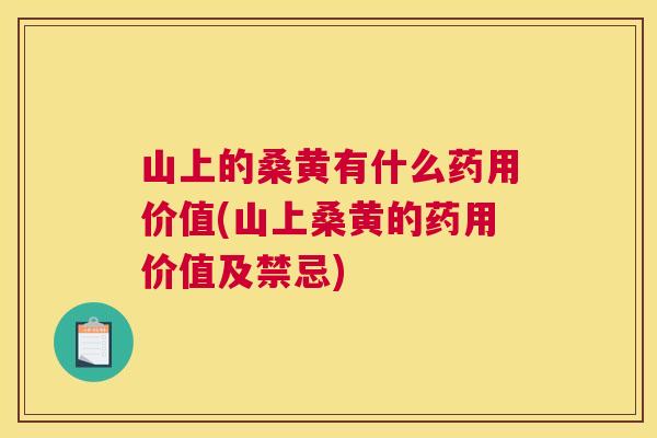 山上的桑黄有什么药用价值(山上桑黄的药用价值及禁忌) 山上的桑黄有什么药用价值(山上桑黄的药用价值及禁忌)