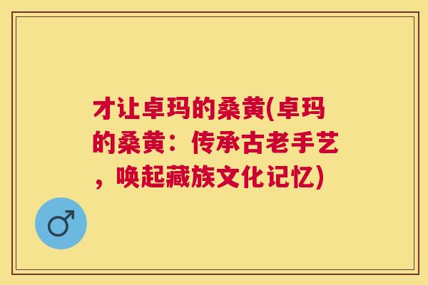 才让卓玛的桑黄(卓玛的桑黄:传承古老手艺,唤起藏族文化记忆) 才让卓玛的桑黄(卓玛的桑黄:传承古老手艺,唤起藏族文化记忆)
