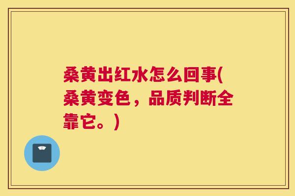 桑黄出红水怎么回事(桑黄变色,品质判断全靠它。) 桑黄出红水怎么回事(桑黄变色,品质判断全靠它。)
