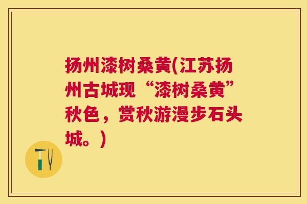 扬州漆树桑黄(江苏扬州古城现“漆树桑黄”秋色,赏秋游漫步石头城。) 扬州漆树桑黄(江苏扬州古城现“漆树桑黄”秋色,赏秋游漫步石头城。)