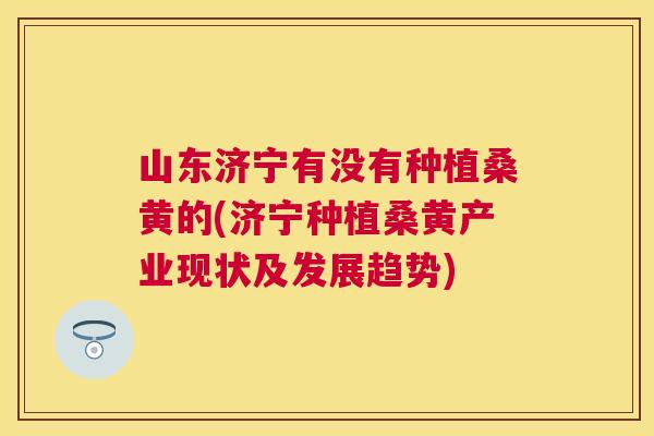 山东济宁有没有种植桑黄的(济宁种植桑黄产业现状及发展趋势) 山东济宁有没有种植桑黄的(济宁种植桑黄产业现状及发展趋势)