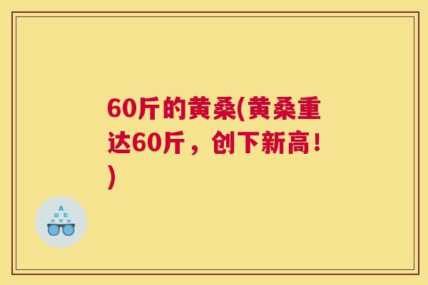 60斤的黄桑(黄桑重达60斤,创下新高!) 60斤的黄桑(黄桑重达60斤,创下新高!)
