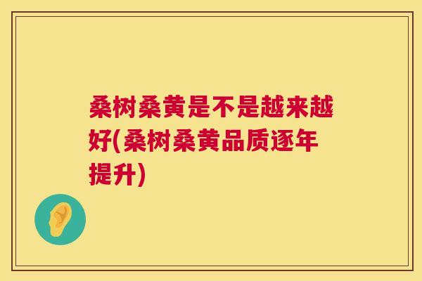 桑树桑黄是不是越来越好(桑树桑黄品质逐年提升) 桑树桑黄是不是越来越好(桑树桑黄品质逐年提升)