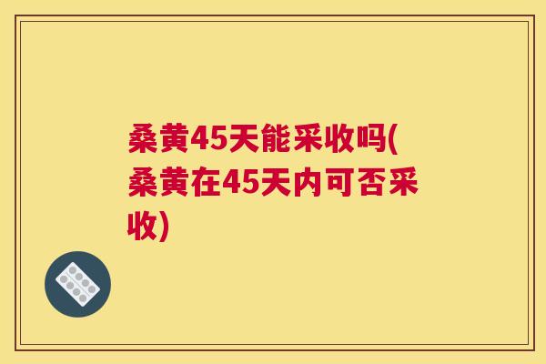 桑黄45天能采收吗(桑黄在45天内可否采收) 桑黄45天能采收吗(桑黄在45天内可否采收)