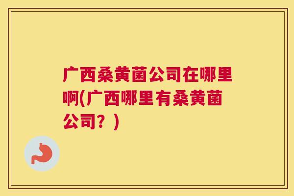 广西桑黄菌公司在哪里啊(广西哪里有桑黄菌公司?) 广西桑黄菌公司在哪里啊(广西哪里有桑黄菌公司?)