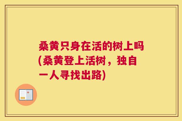 桑黄只身在活的树上吗(桑黄登上活树,独自一人寻找出路) 桑黄只身在活的树上吗(桑黄登上活树,独自一人寻找出路)