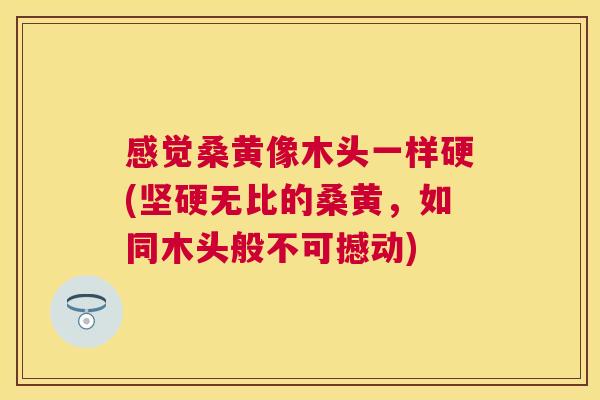 感觉桑黄像木头一样硬(坚硬无比的桑黄,如同木头般不可撼动) 感觉桑黄像木头一样硬(坚硬无比的桑黄,如同木头般不可撼动)