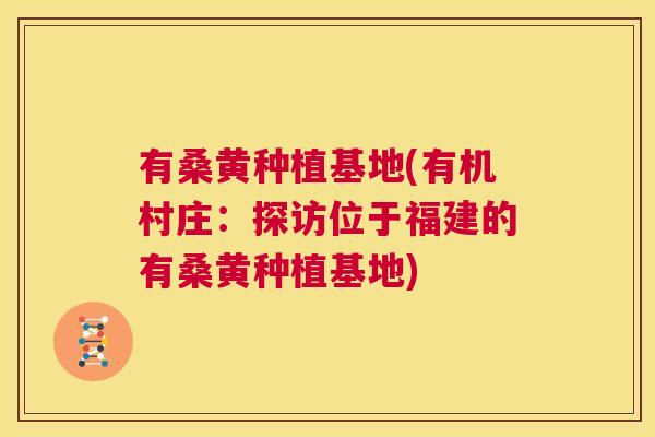 有桑黄种植基地(有机村庄:探访位于福建的有桑黄种植基地) 有桑黄种植基地(有机村庄:探访位于福建的有桑黄种植基地)